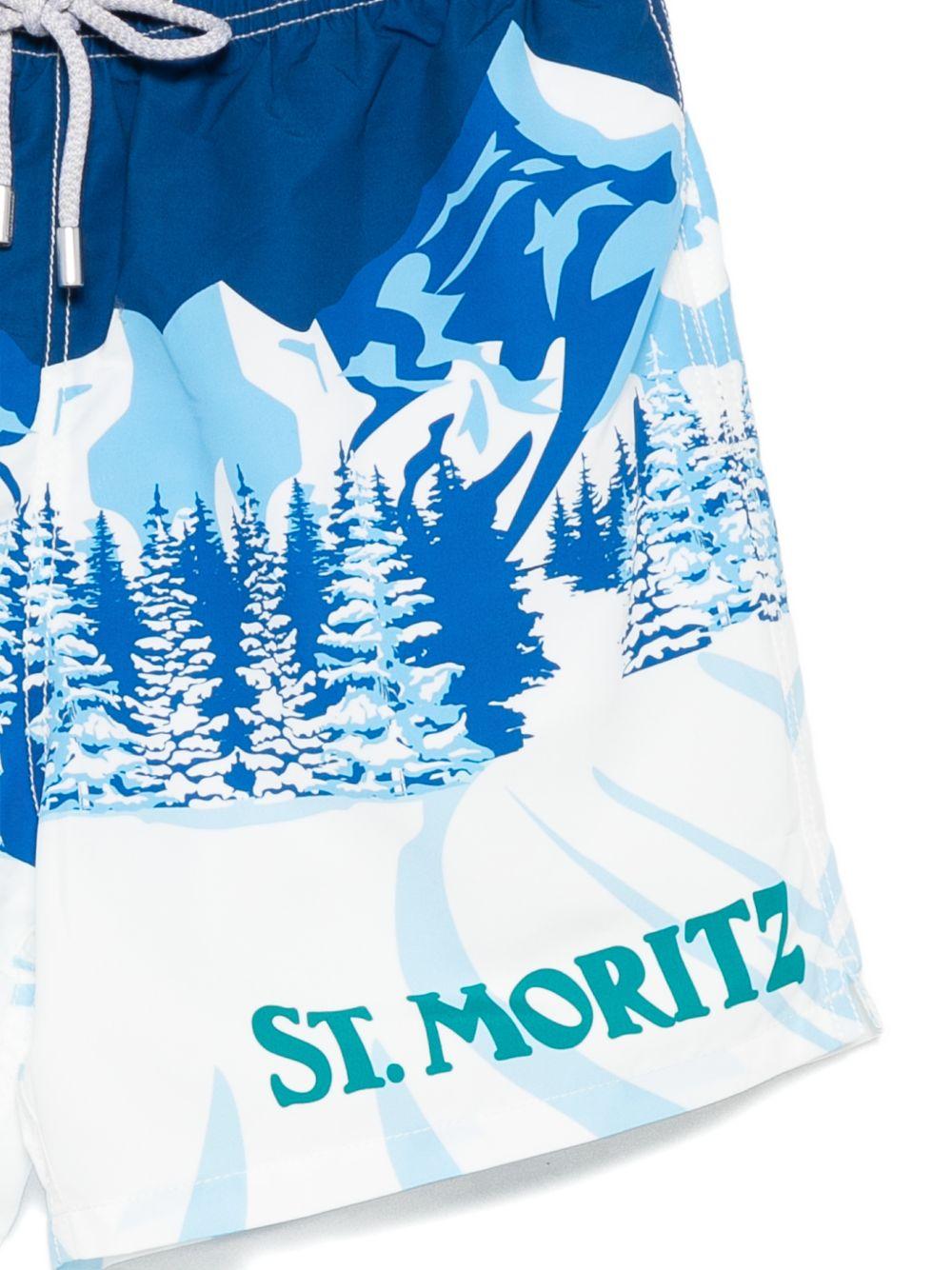 Costume da bagno blu con stampa 