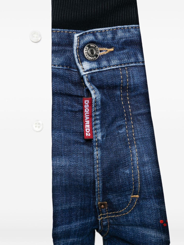 Jeans Skater con effetto vissuto blu navy 