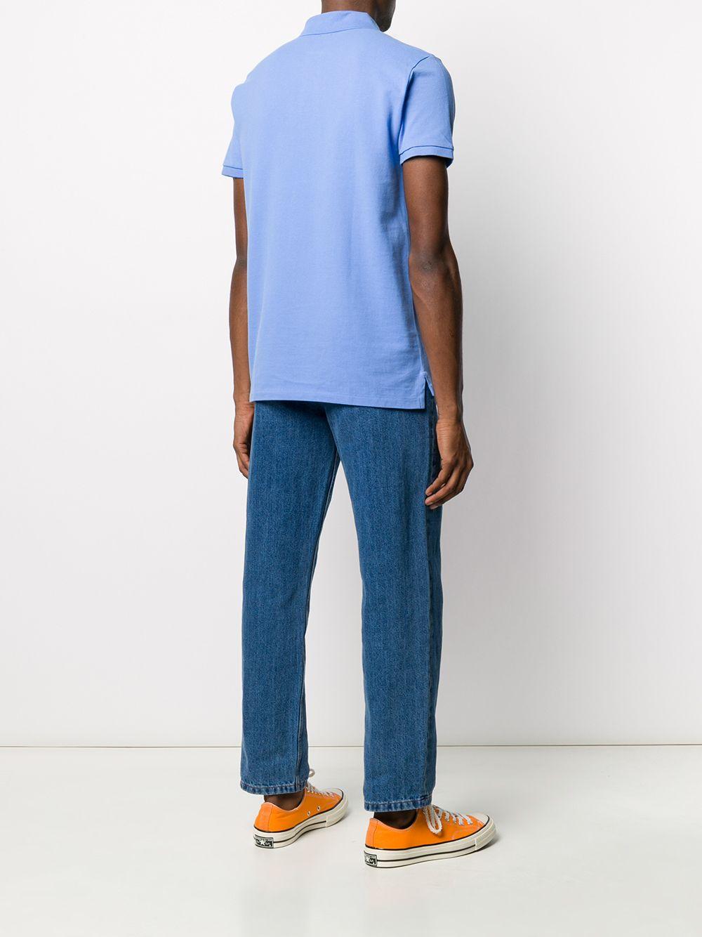 Polo blu con ricamo 
