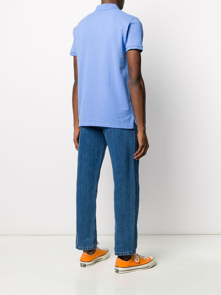 Polo blu con ricamo 