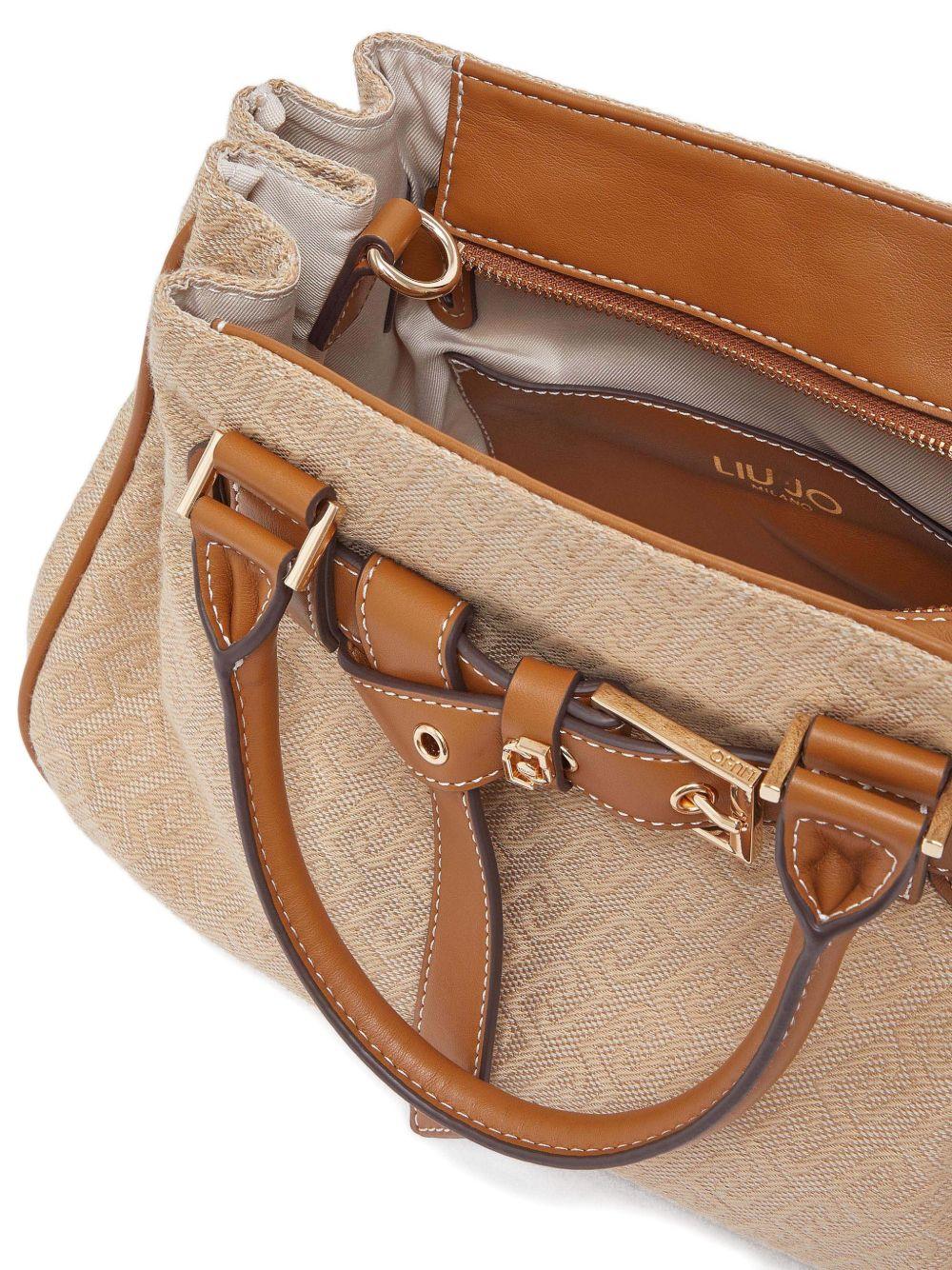 Borsa tote jacquard con fibbia 