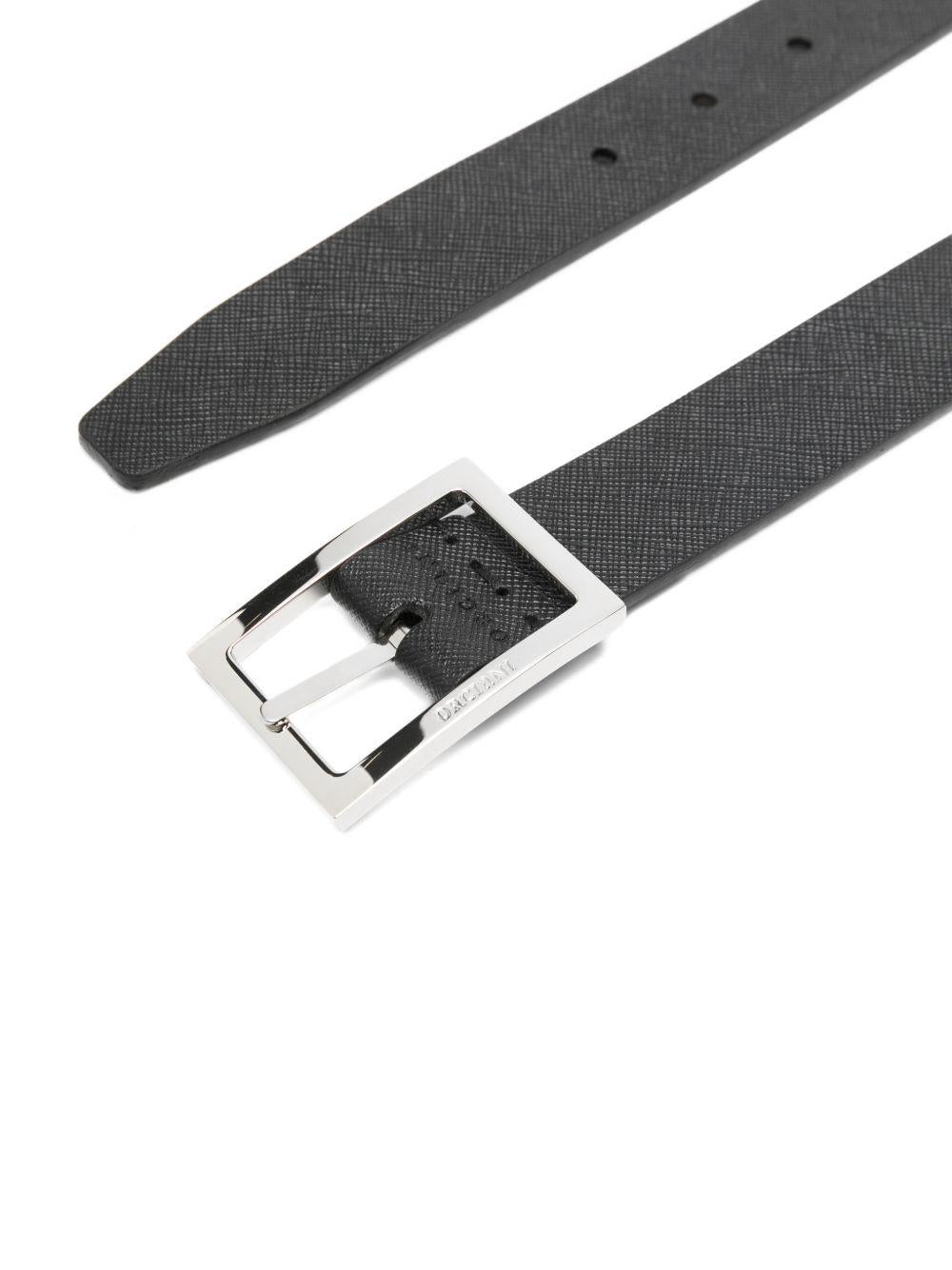 Cintura testa di moro e nero in pelle saffiano 