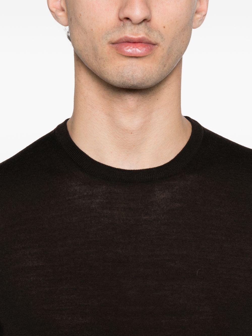 Maglione girocollo marrone 