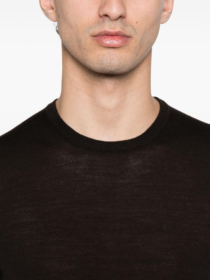 Maglione girocollo marrone 