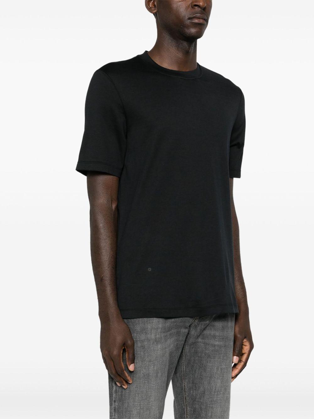 T-shirt nera girocollo in jersey leggero 