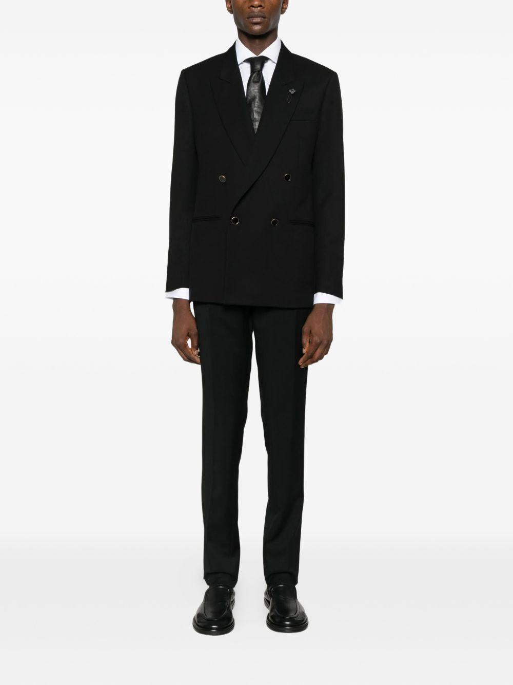 Blazer Blu Doppiopetto con rever a lancia 