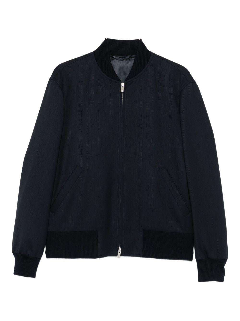 Bomber blu navy con zip 