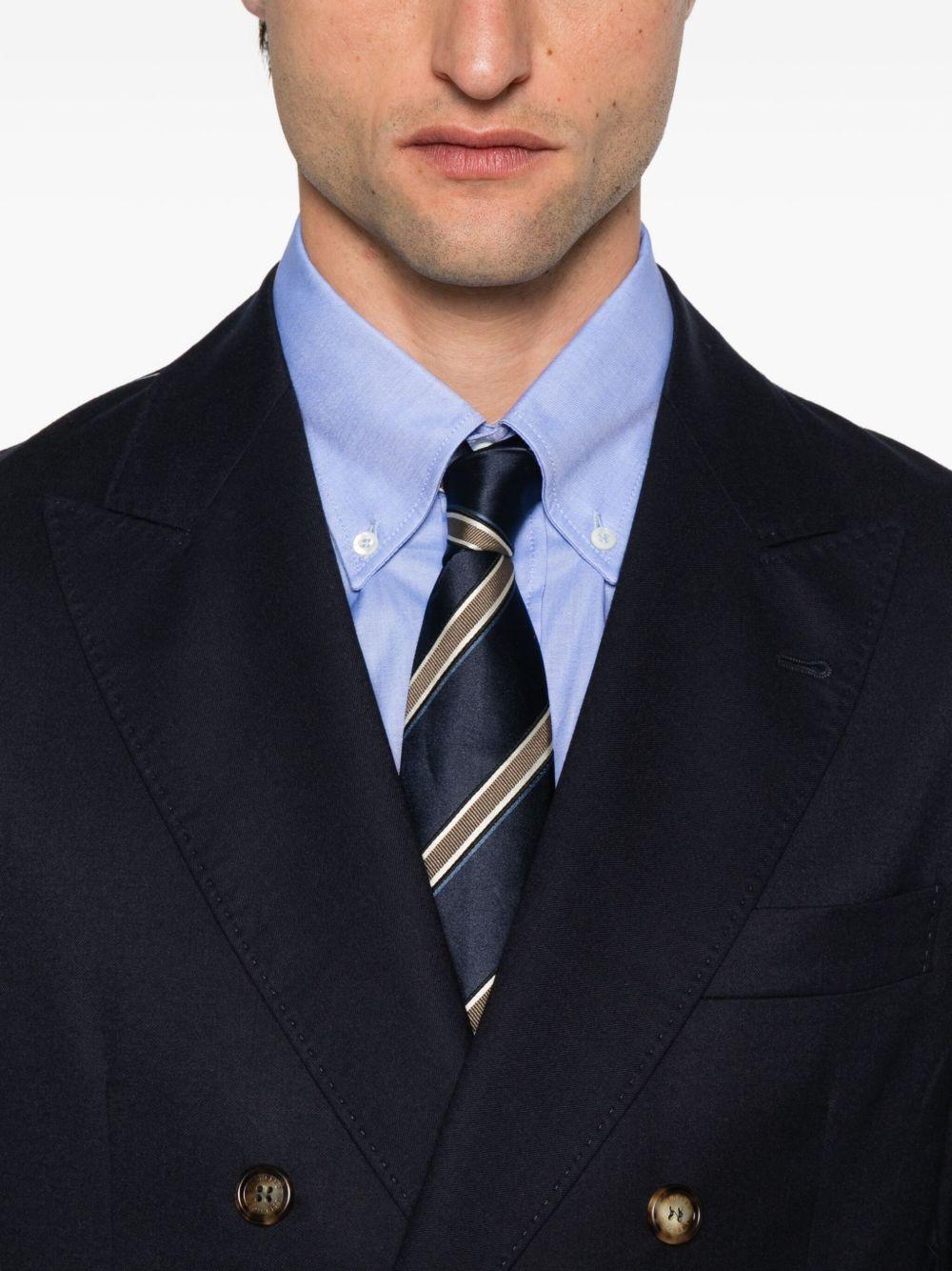 Blazer blu doppiopetto con bottoni color oro 