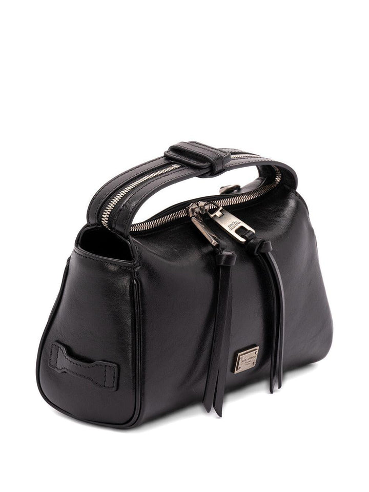 Clutch in pelle con zip 