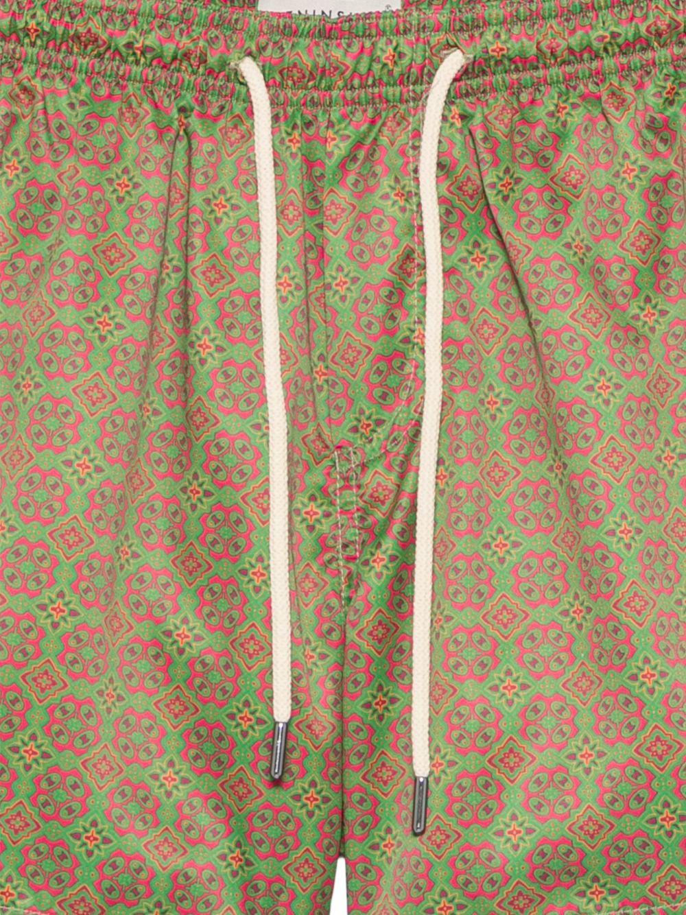 Costume da bagno con stampa geometrica verde 