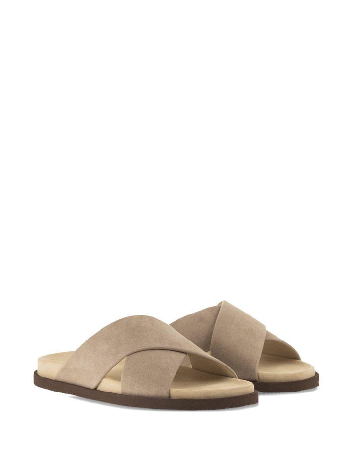 Sandali in suede tortora 
