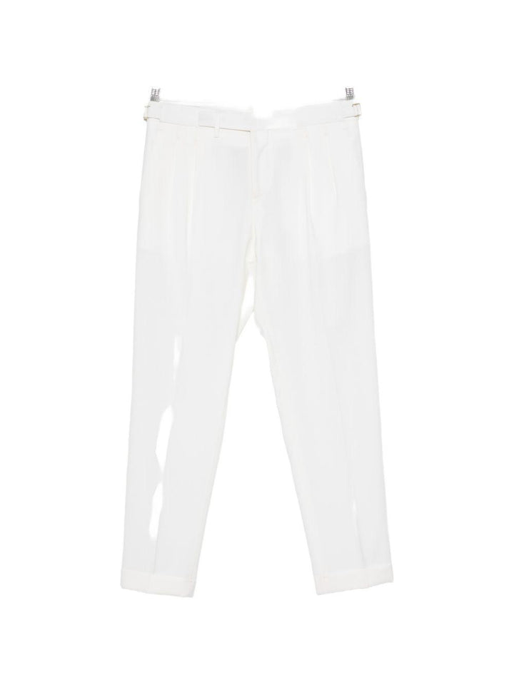 Pantaloni sartoriali naturale con pieghe 