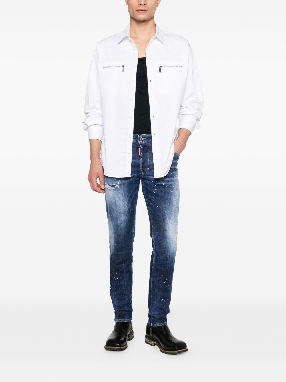 Jeans Skater con effetto vissuto blu navy 