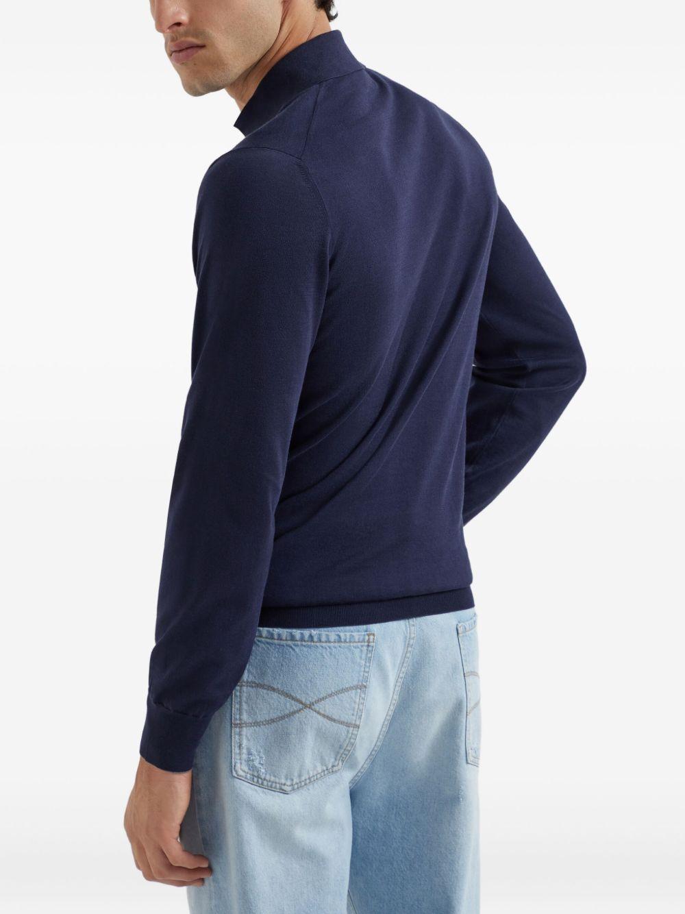 Maglione stile polo blu navy 