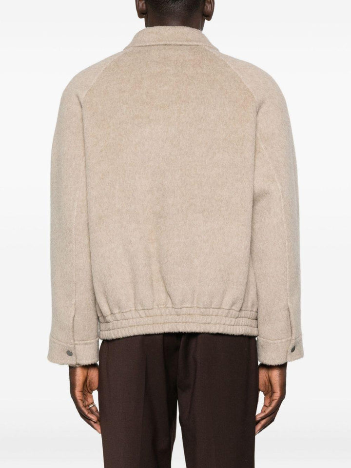 Giacca beige con zip 