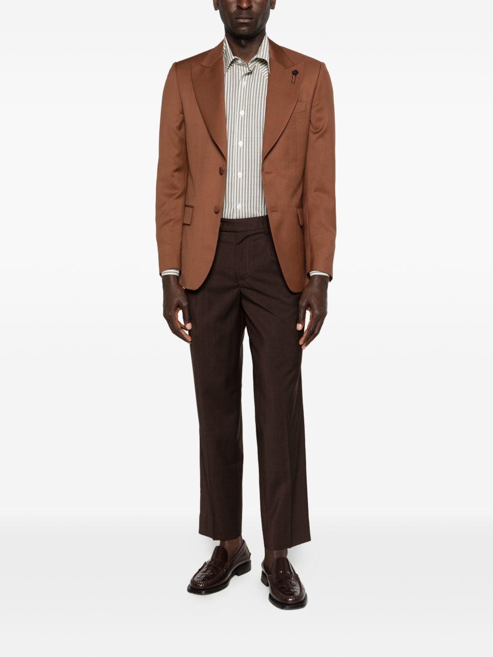 Blazer tabacco con dettaglio floreale 
