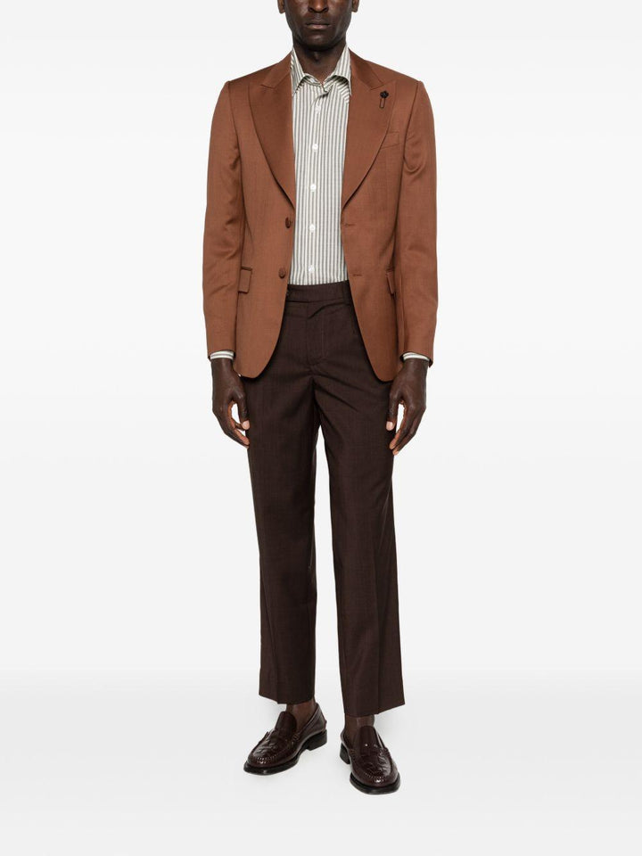 Blazer tabacco con dettaglio floreale 