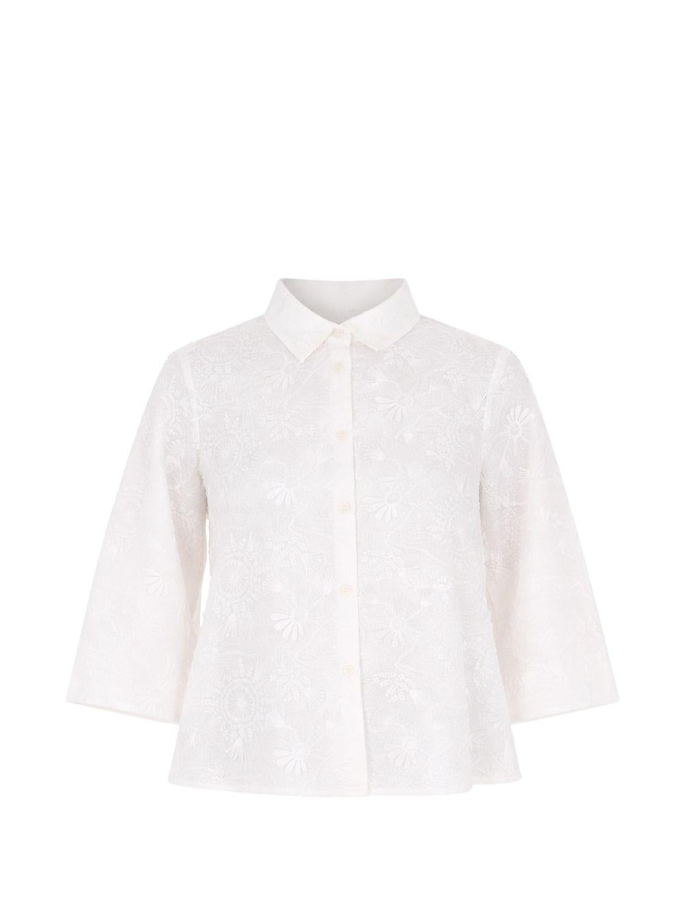 Camicia crop con applicazioni 