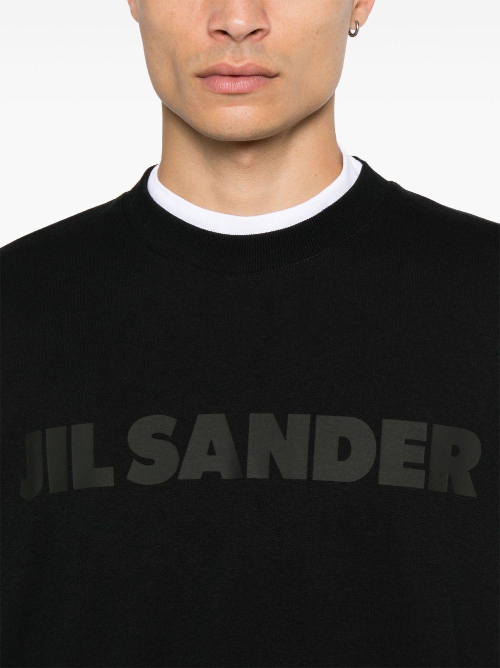 T-shirt nera con stampa logo 