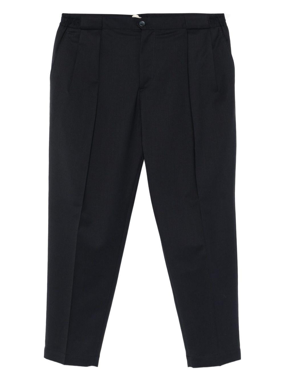 Pantaloni navy con pieghe frontali Portobello 