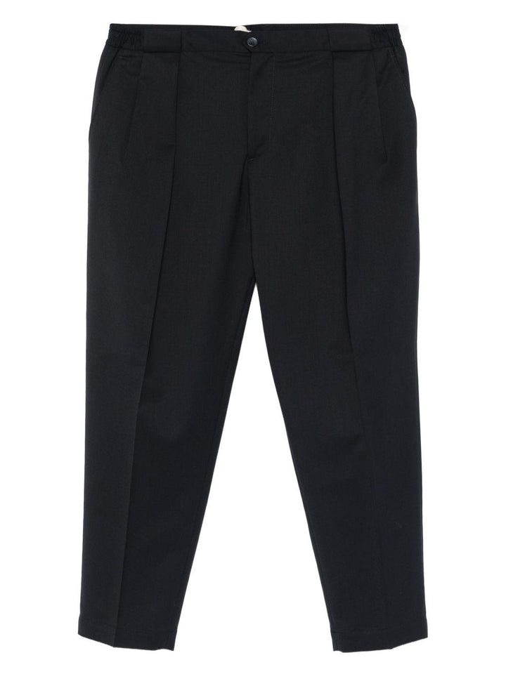 Pantaloni navy con pieghe frontali Portobello 