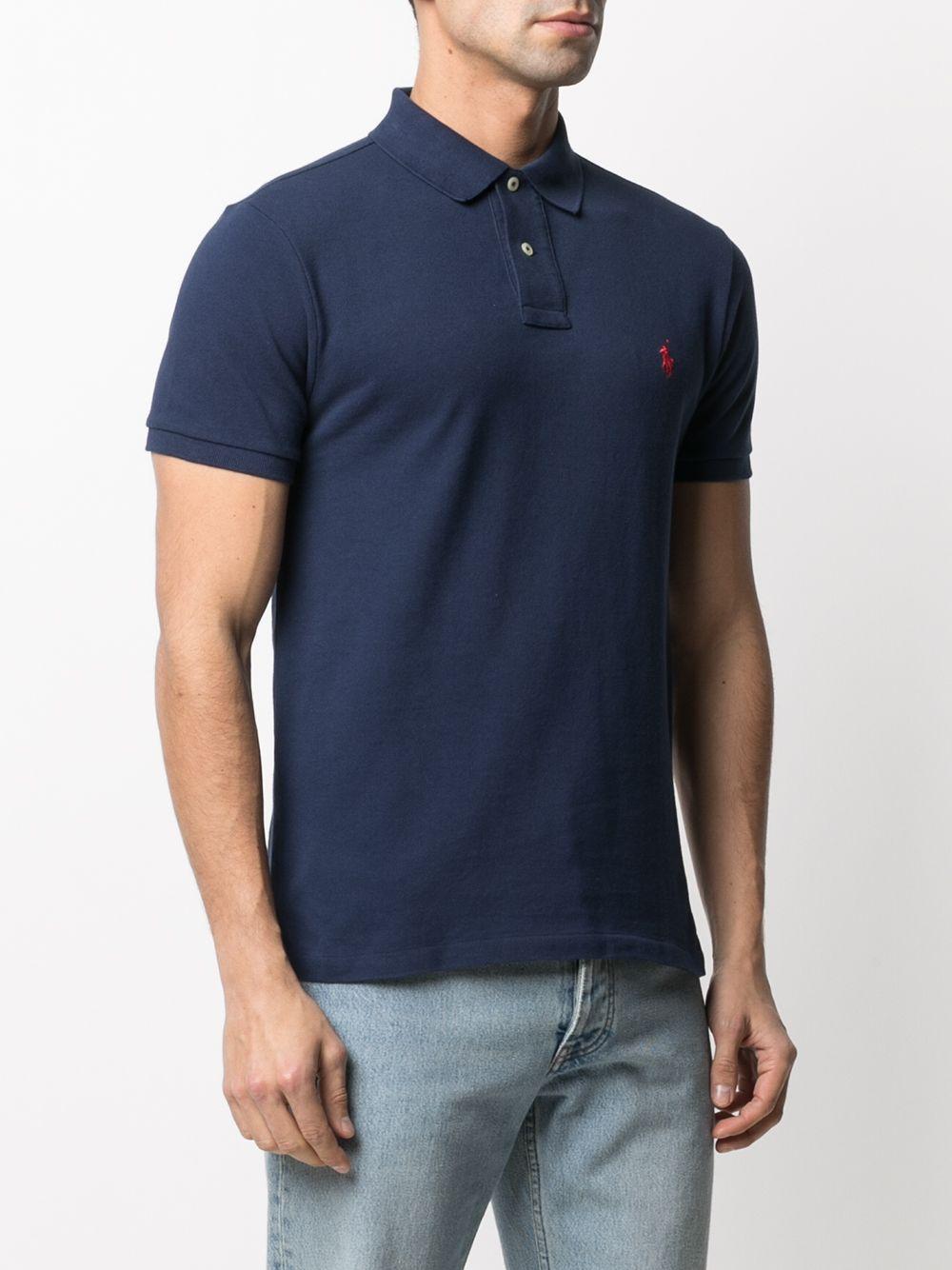 Polo blu con ricamo 