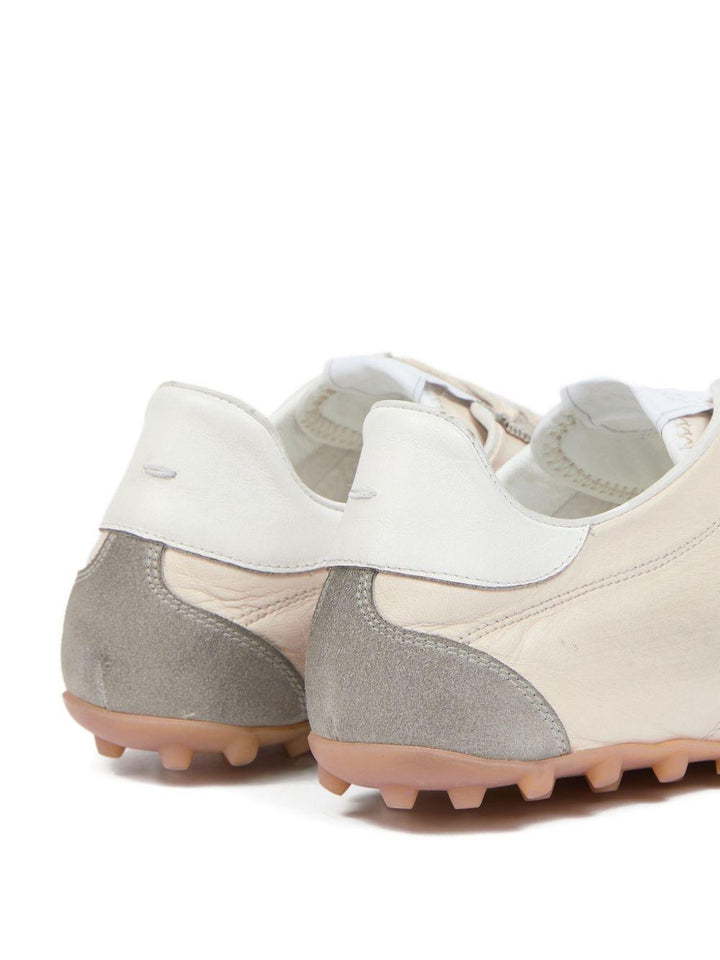 Sneakers con inserti in pelle scamosciata bianco/grigio 