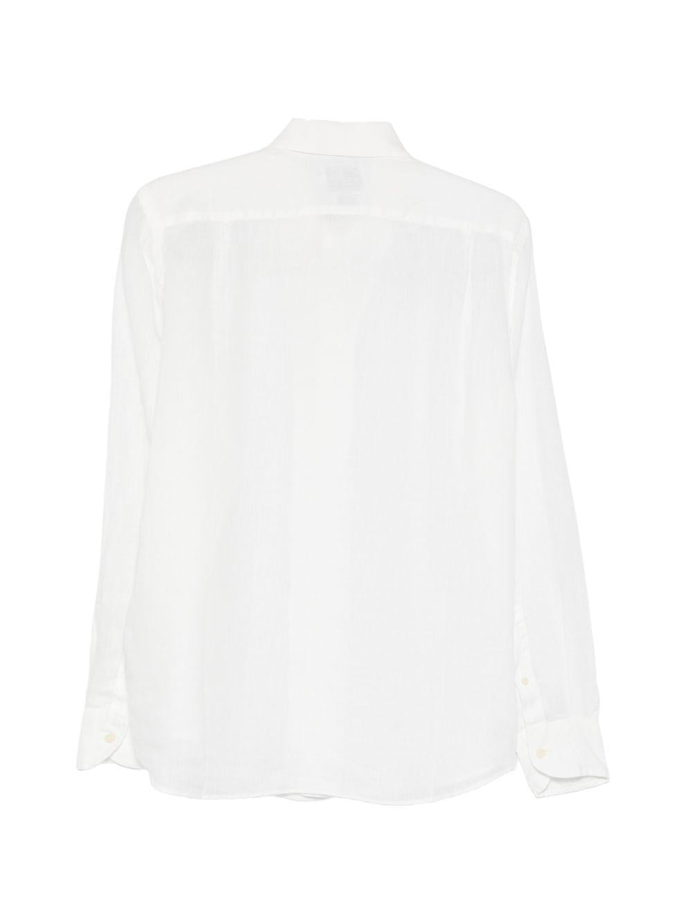 Camicia bianca in lino con bottoni 