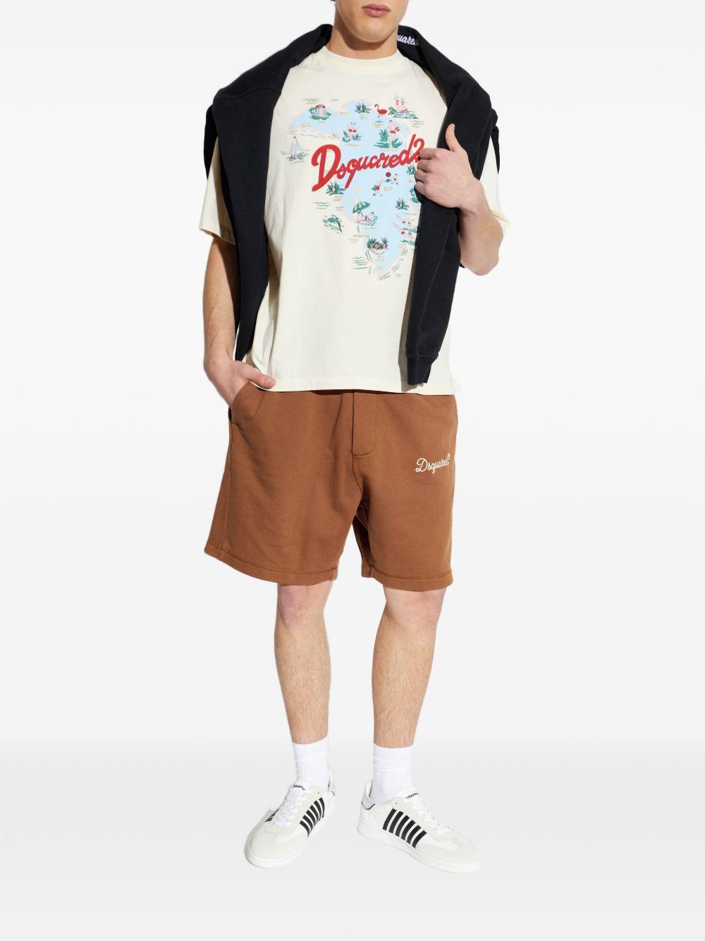 Shorts sportivi marroni con coulisse 