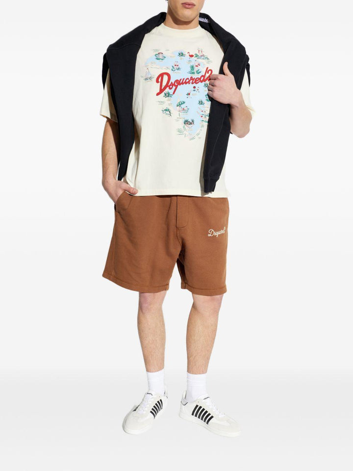Shorts sportivi marroni con coulisse 