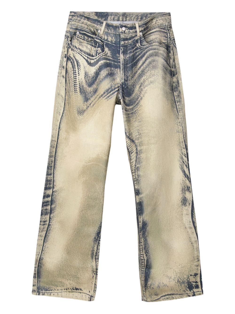Jeans color sabbia con effetto schiarito 
