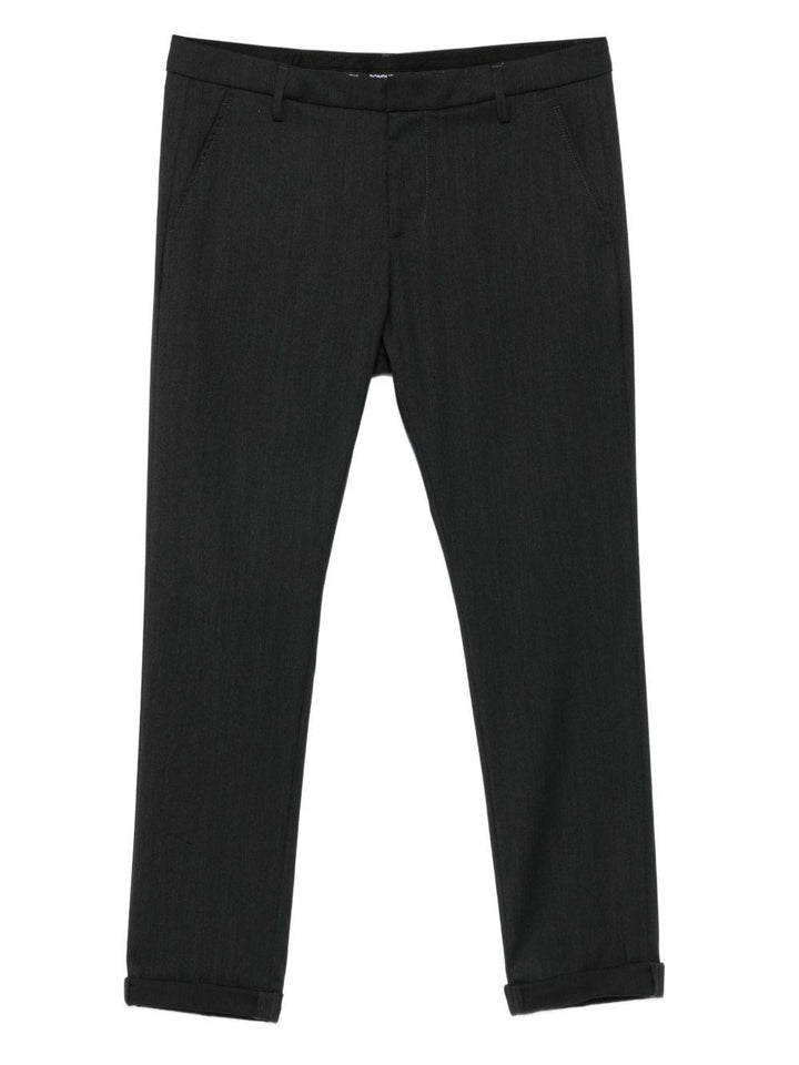 Pantaloni grigio scuro Gaubert in lana con risvolti 