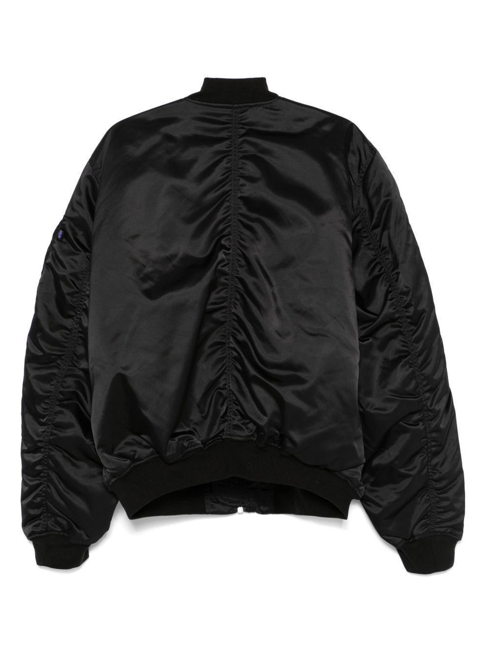 Bomber nero con zip 