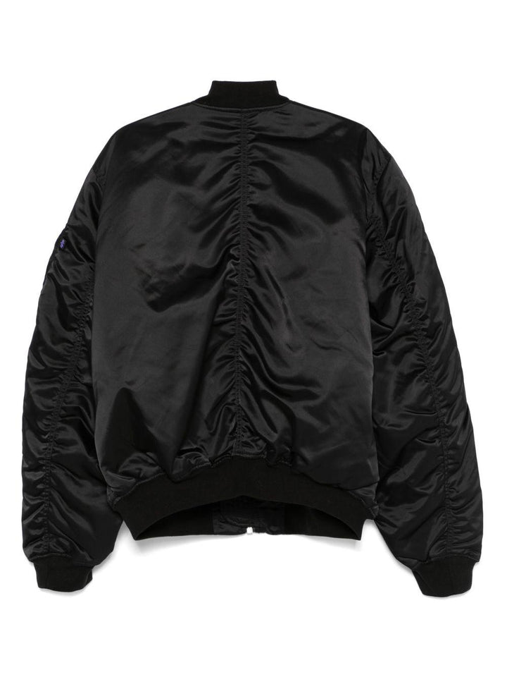 Bomber nero con zip 