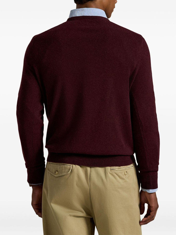 Maglione borgogna girocollo