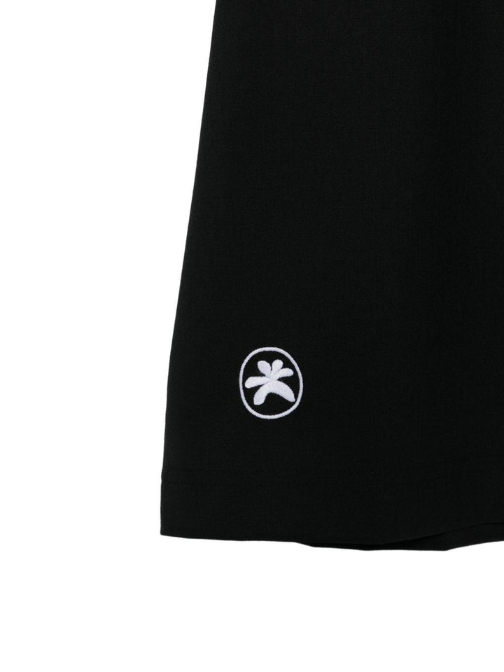 Camicia nera con logo ricamato 