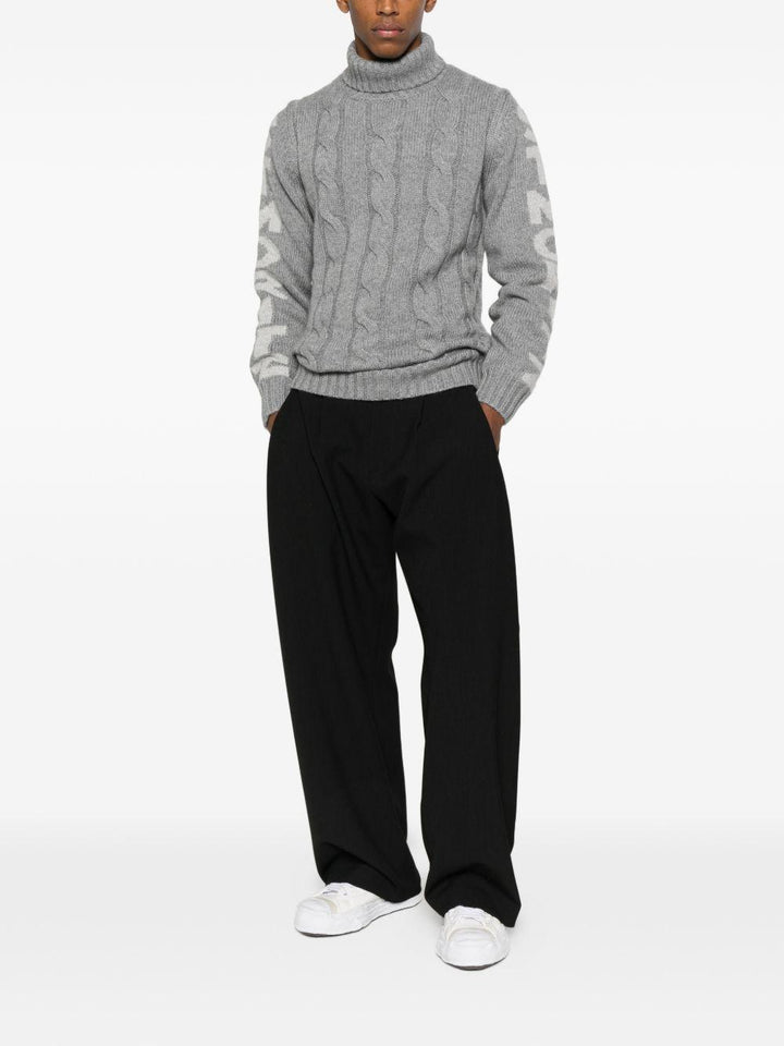 Maglione grigio mélange a collo alto 
