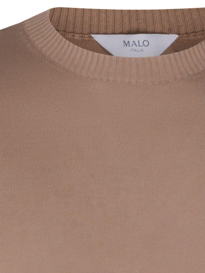 T-shirt in maglia marrone 