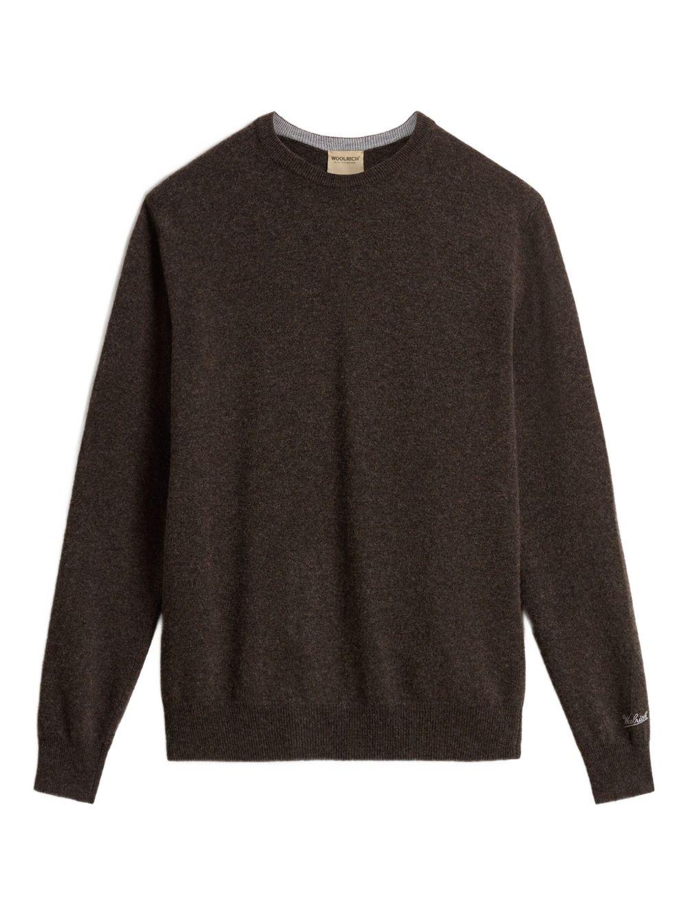 Maglione girocollo marrone 
