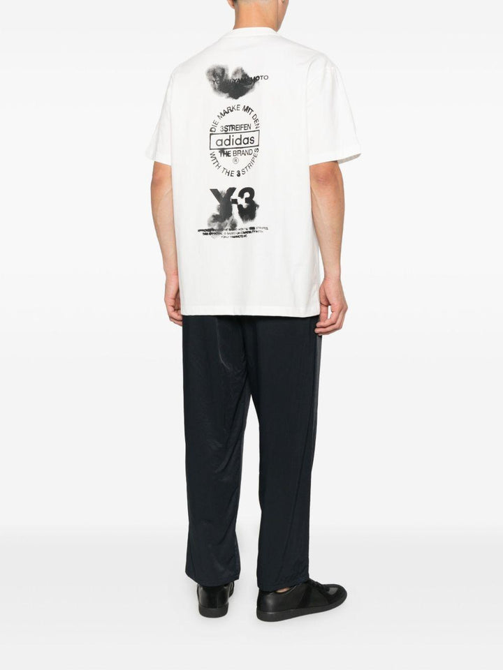 T-shirt bianca girocollo con logo 