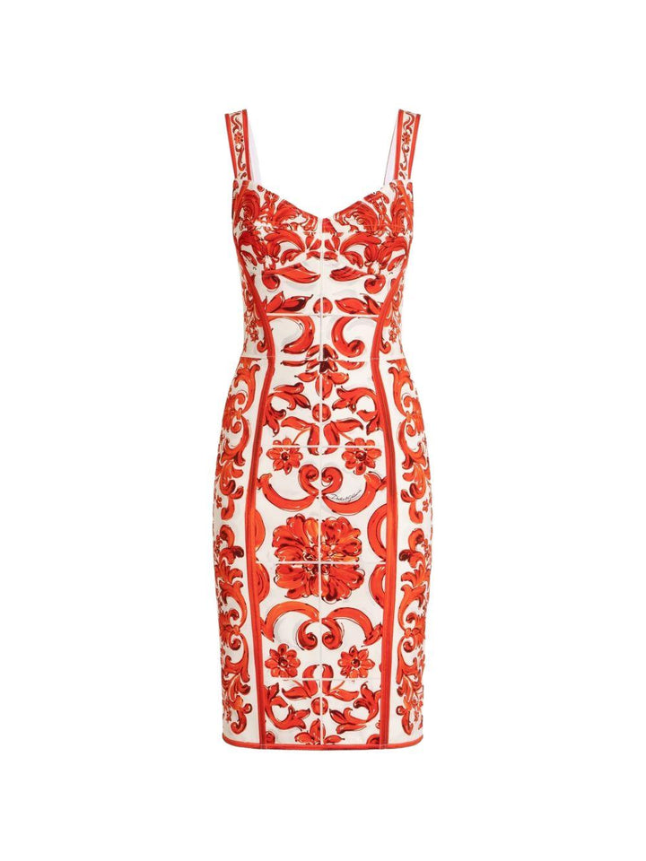 Abito bustier con stampa Maiolica 