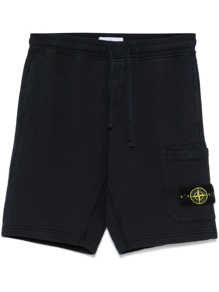 Shorts blu navy con applicazione 