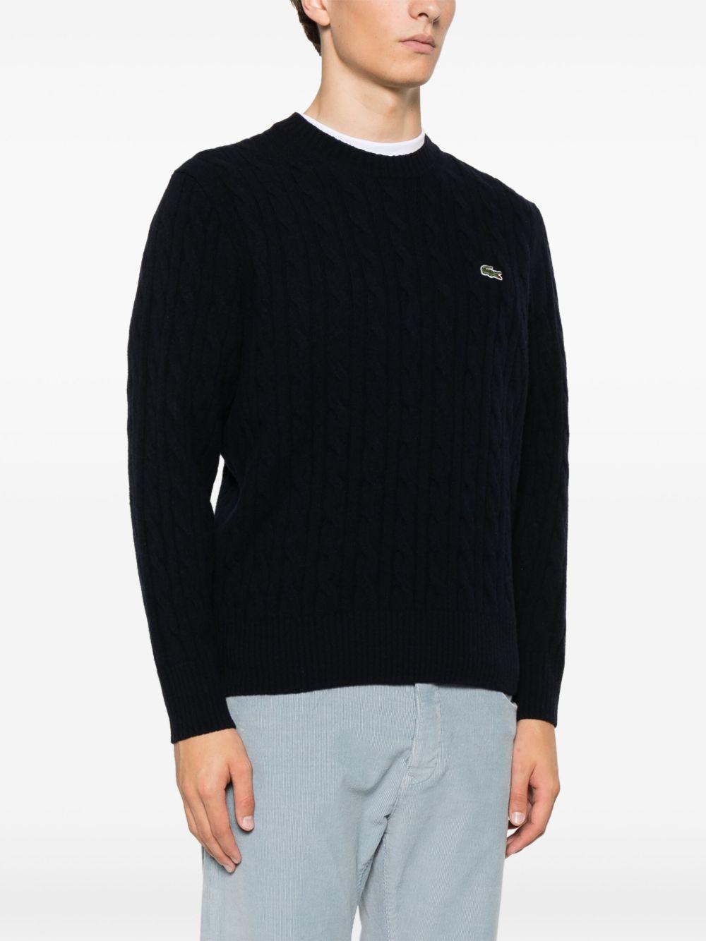 Maglione blu navy a maglia intrecciata 