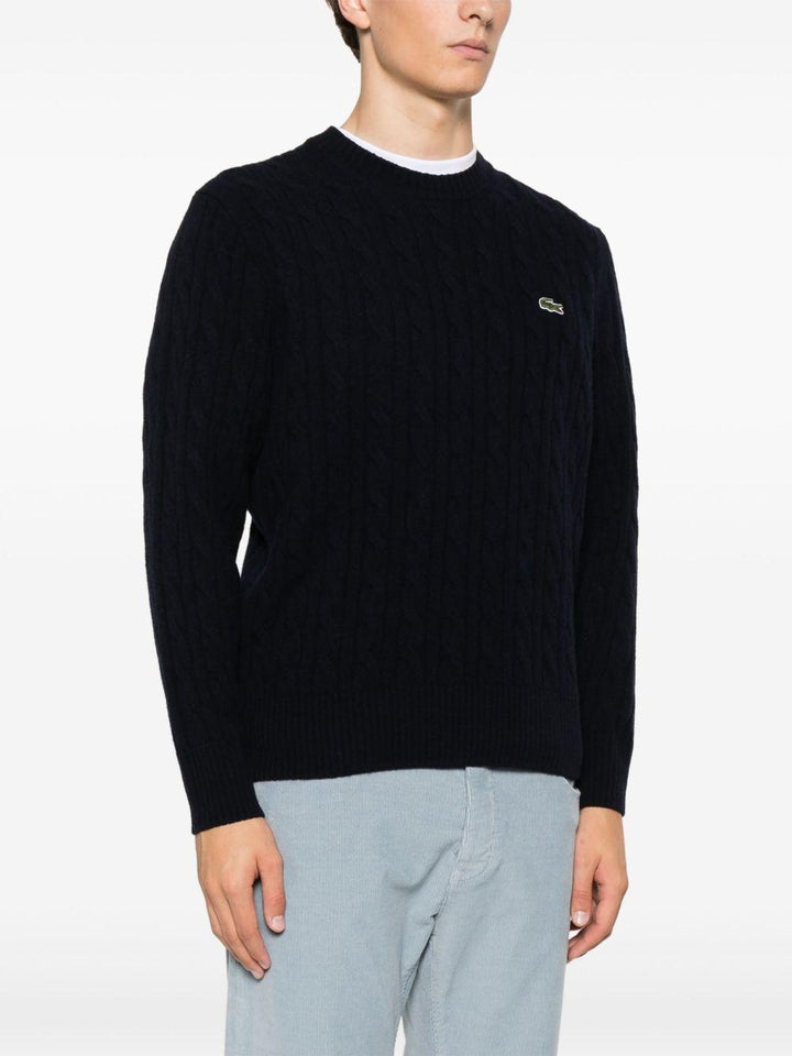 Maglione blu navy a maglia intrecciata 