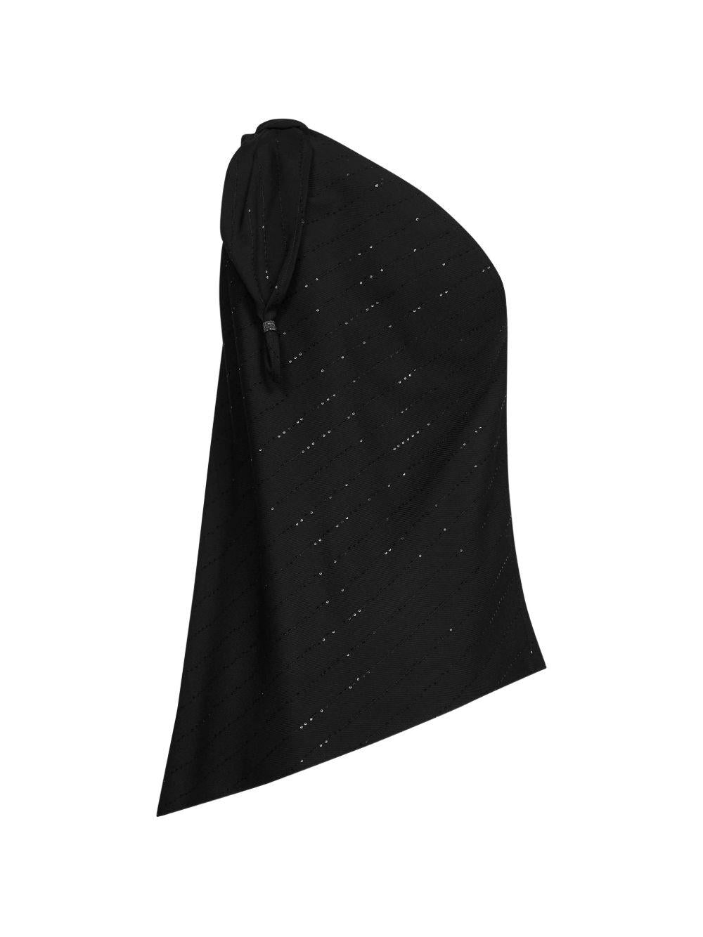 Blusa asimmetrica con paillettes 