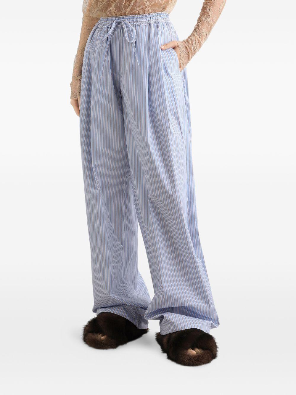 Pantaloni in popeline a righe 