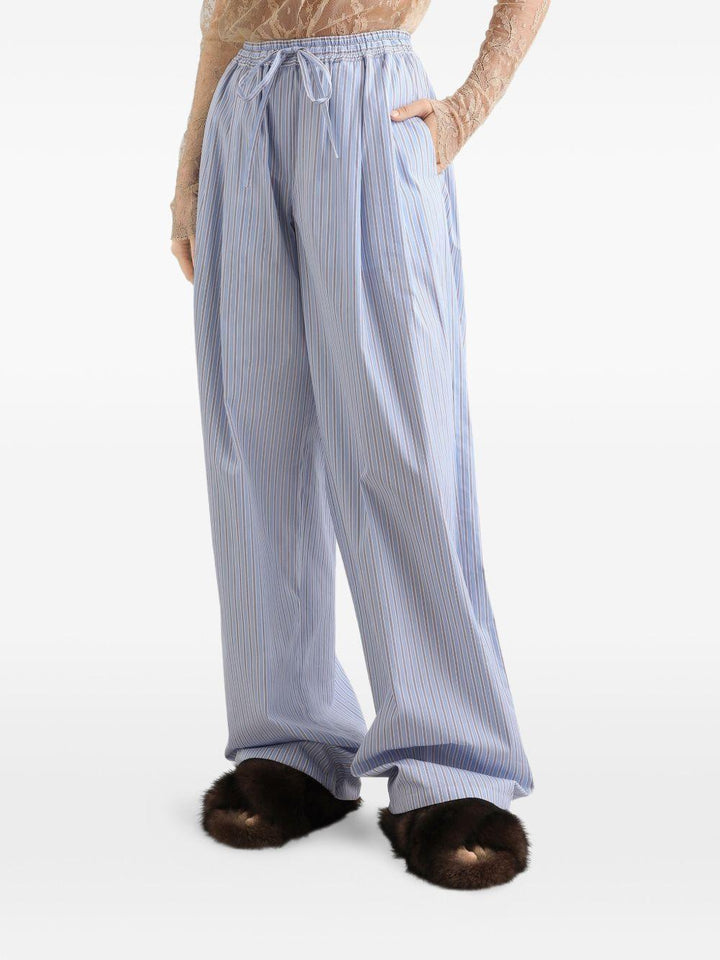 Pantaloni in popeline a righe 
