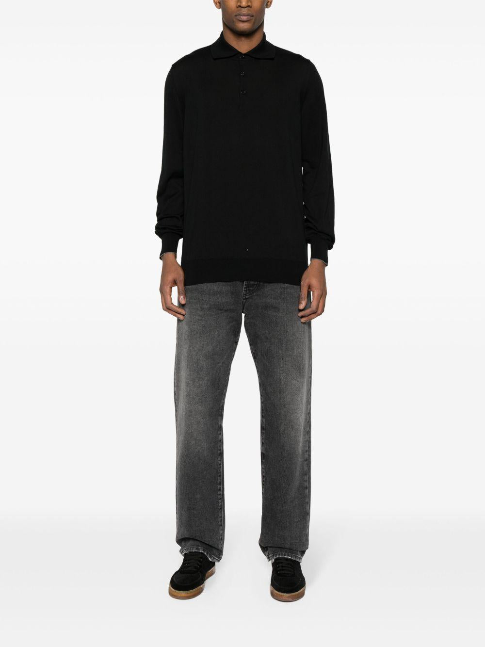 Maglione stile polo nero 