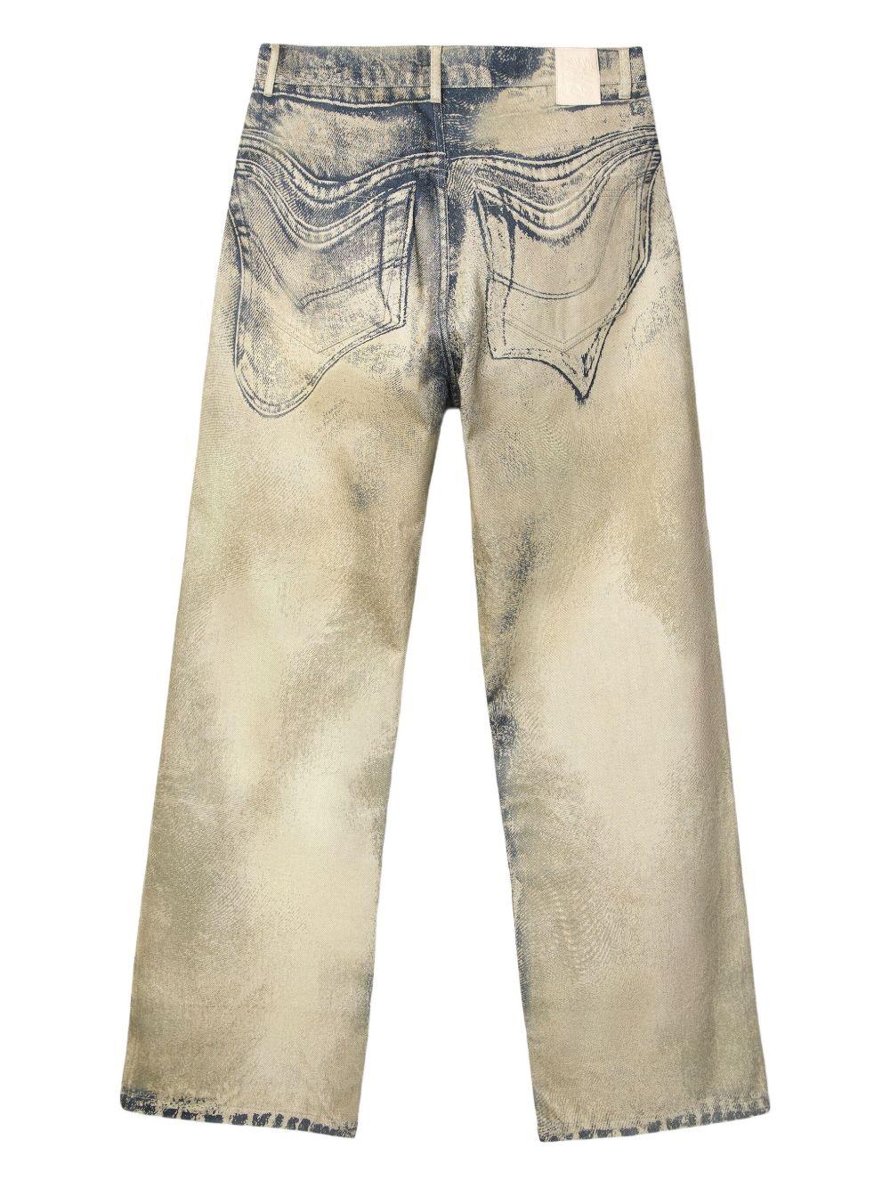 Jeans color sabbia con effetto schiarito 