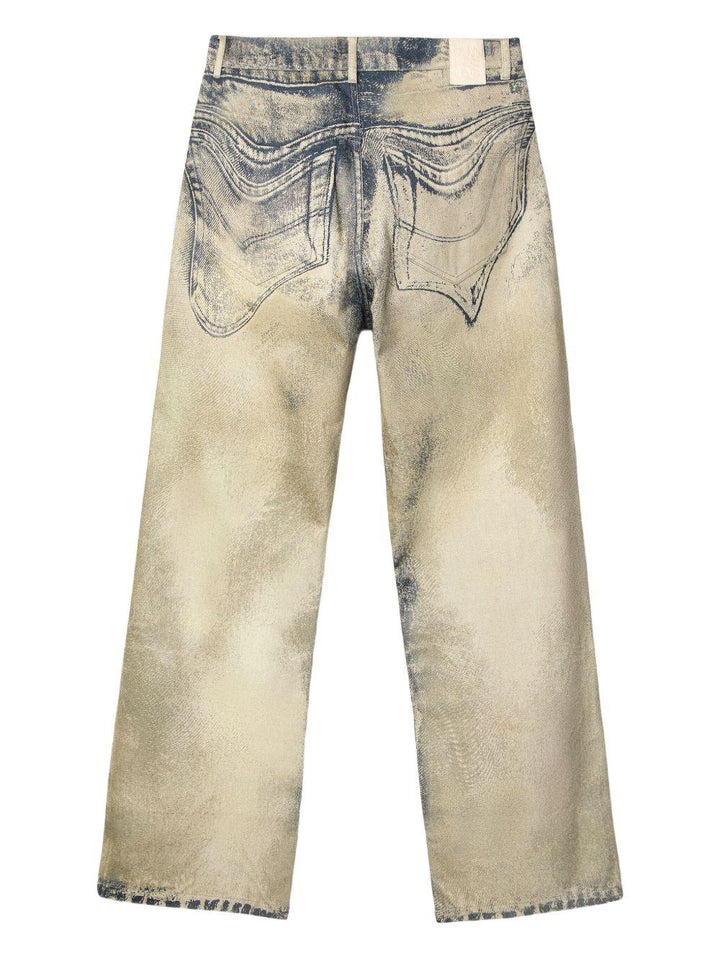 Jeans color sabbia con effetto schiarito 
